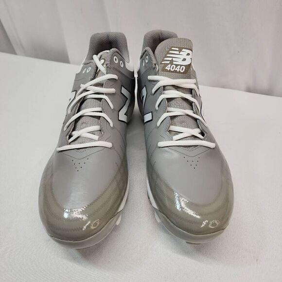 NEW New Balance 4040v5 Mens Size 16 L4040TG5 Grey/White Metal Baseball Cleats - Picture 3 of 10